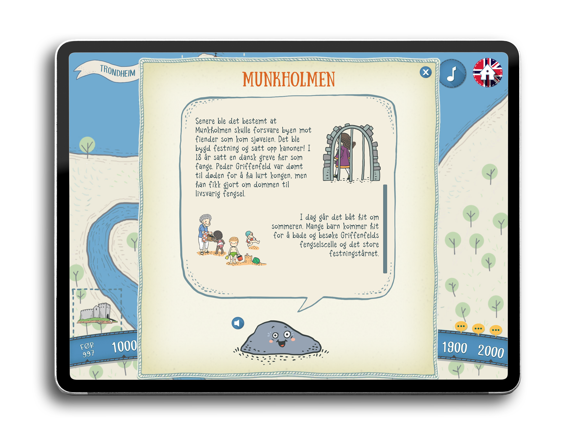 Skjermbilde fra Tidsreise Trondheim